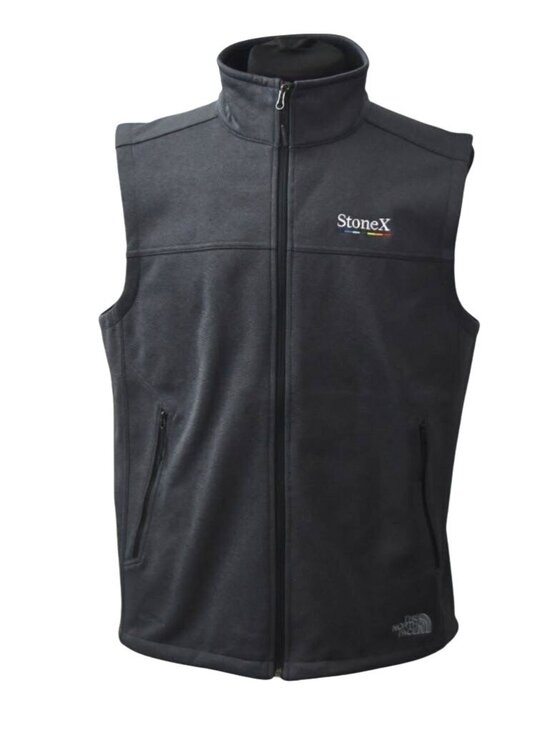 The North Face Ridgewall Vest Mens L Full Zip Dark Gray Soft Shell StoneX Logo - Picture 1 of 9